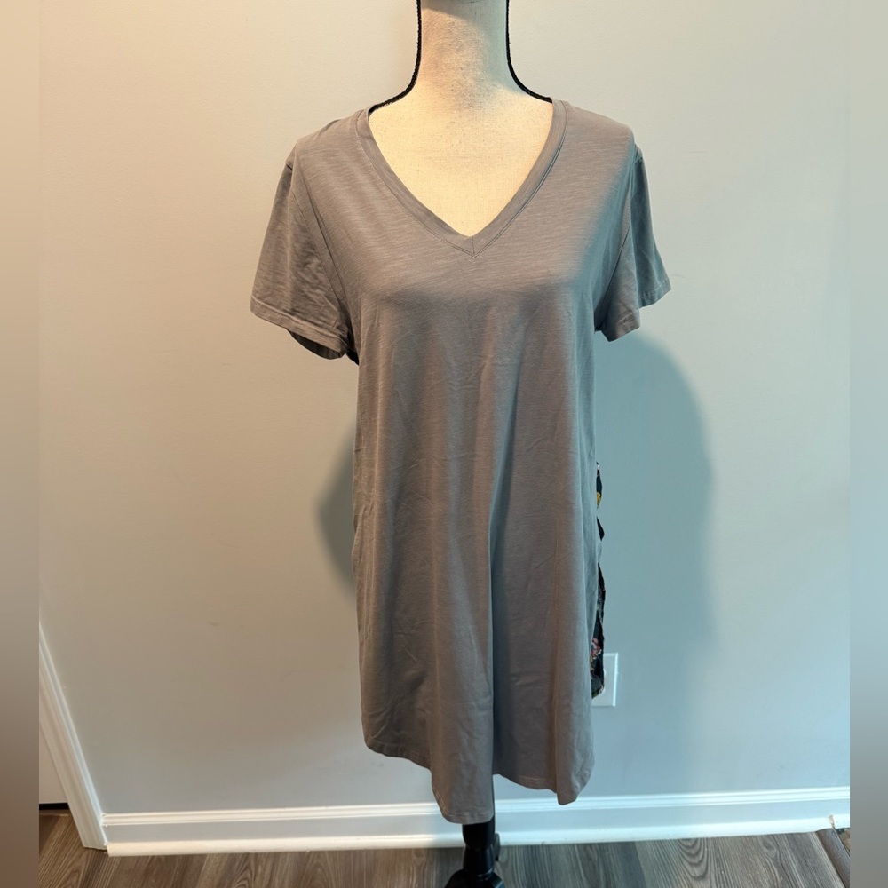 Shana Hi Low Tunic Floral Sheer Back Women’s size XL